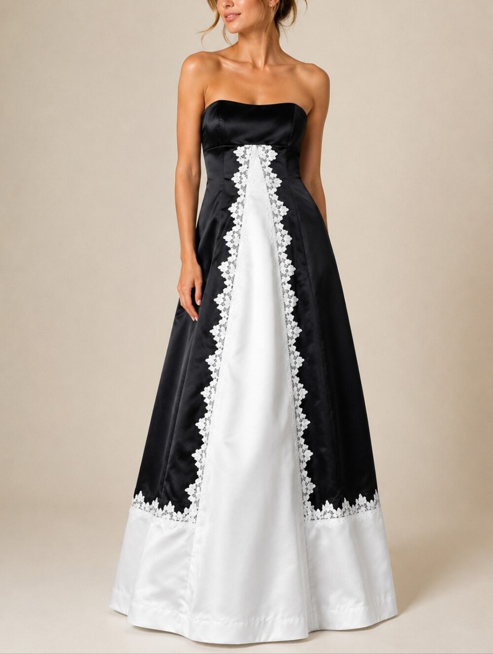 Jessica McClintock Vintage Gown Black White Women Size 2 Prom Formal Y2K Dress